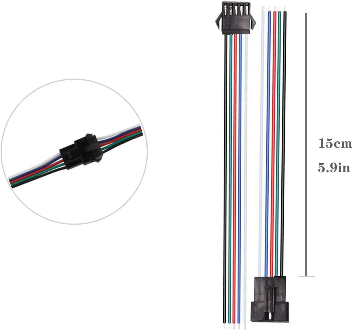 SM2P/3P/4P/5P/6Pin LED Extension Connector Cable Wires Electric Male Female Wire for 3528 5050 RGB RGBW LED Strip Lights Connect