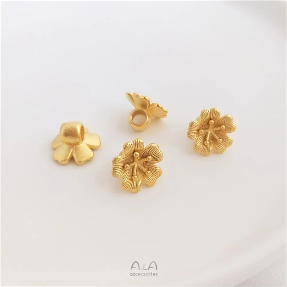 Vietnam Shajin Big Hole Lotus Blossom Bead Road Accessories Feather Pendant DIY Bracelet Jewelry K206 view 3