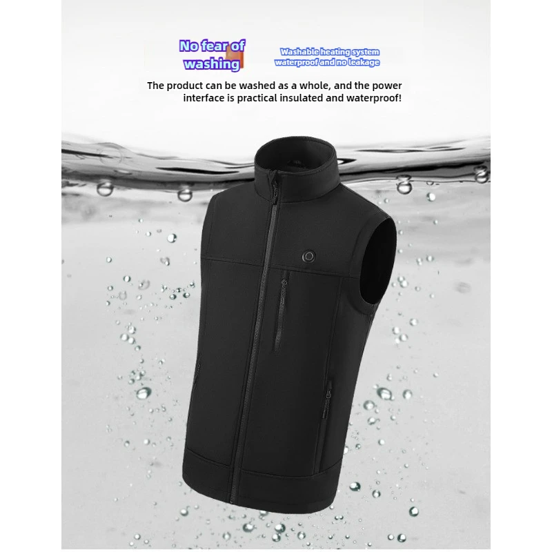 Winter 9 Zone Heated Vest Men Women USB Electric Self Heating Sleeveless Coat Hiking Camping Ski Soft Shell Waterproof Waistcoat