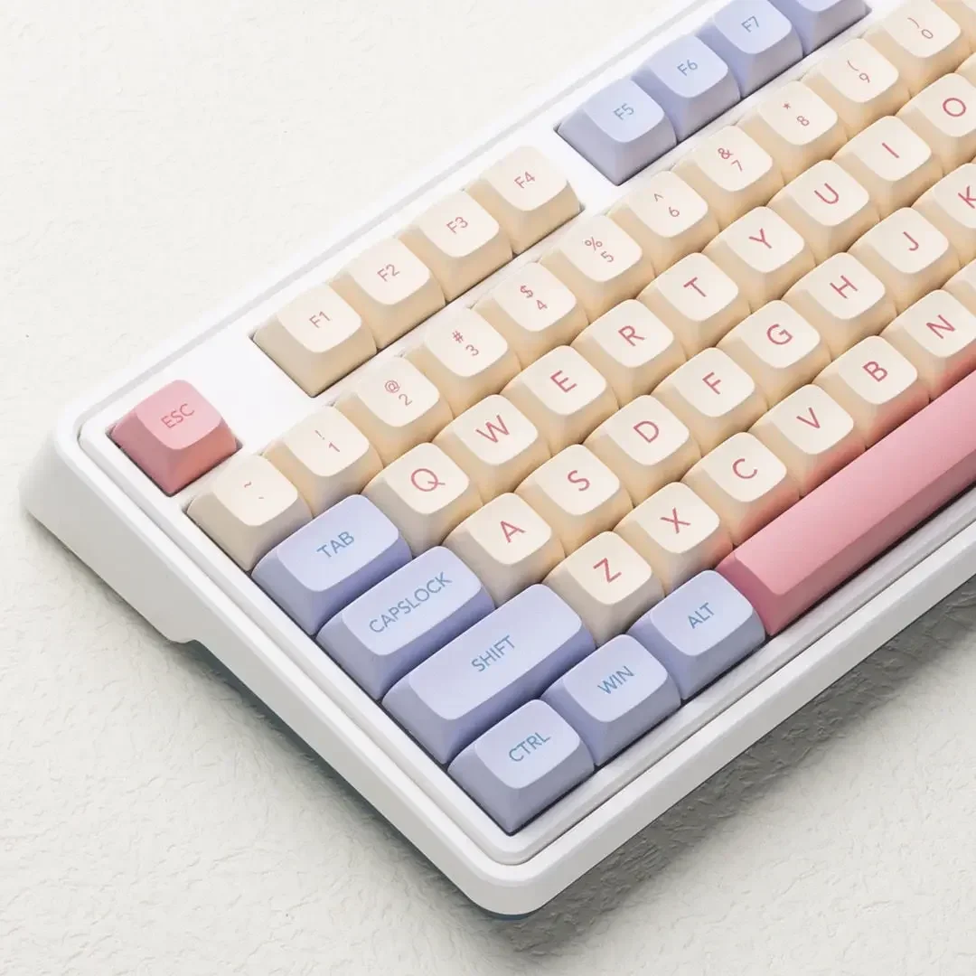 

132 Keys Marshmallow XDA Keycaps For Mechanical Keyboard Dye Sublimation PBT Keycap Pink Purple Yellow Key Caps XDA Profile