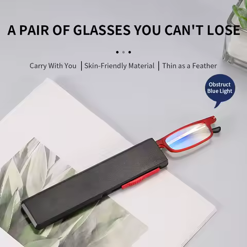 KAEDEK Unisex New Fashion Folding Reading Glasses Portable Anti Eyestrain Blue Light Blocking Readers Glasses With Box