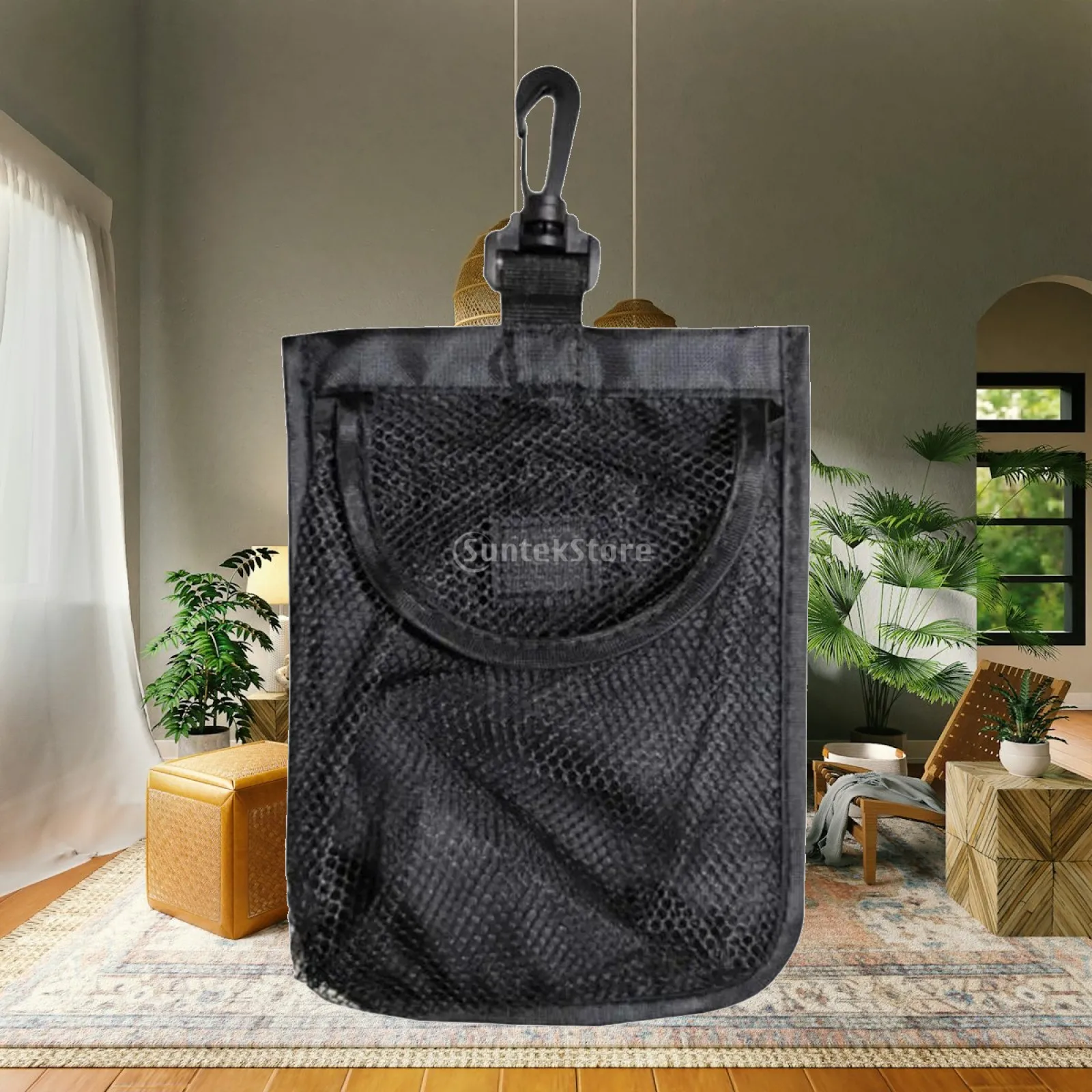 Golf Ball Pouch Mesh Organizer Small Tennis Ball Bag Storage Sack with Hook for Golf Sport Accessories