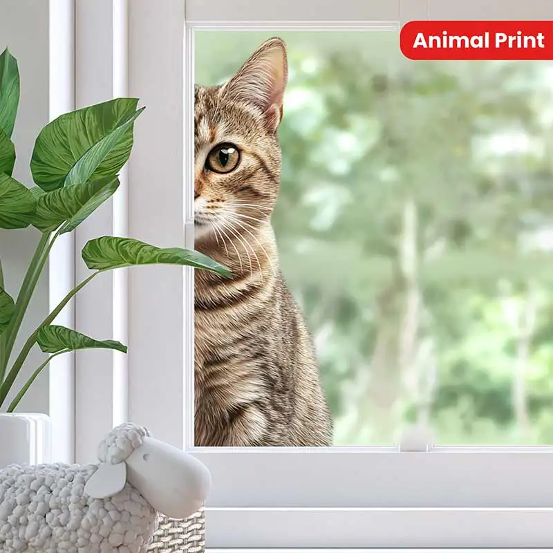 

Art Deco Style Cat Window Sticker, Self-Adhesive Animal Decals Self-adhesive Bedroom Home Wallpaper Nursery Decor M1211