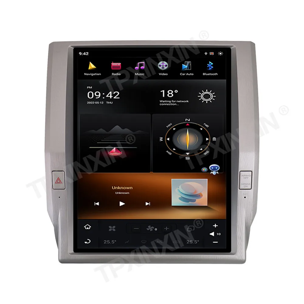 كوالكوم لتويوتا تندرا 2014 2015 2016 2017 أندرويد Carplay راديو السيارة السيارات مشغل وسائط متعددة نظام تحديد المواقع والملاحة رئيس وحدة