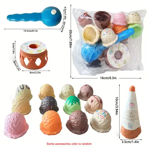 아이스크림 게임, 아이스크림 콘 놀이 세트 달콤한 간식 아이스크림 팔러 장난감 냉동 디저트 아이스크림 타워 균형 게임 척
