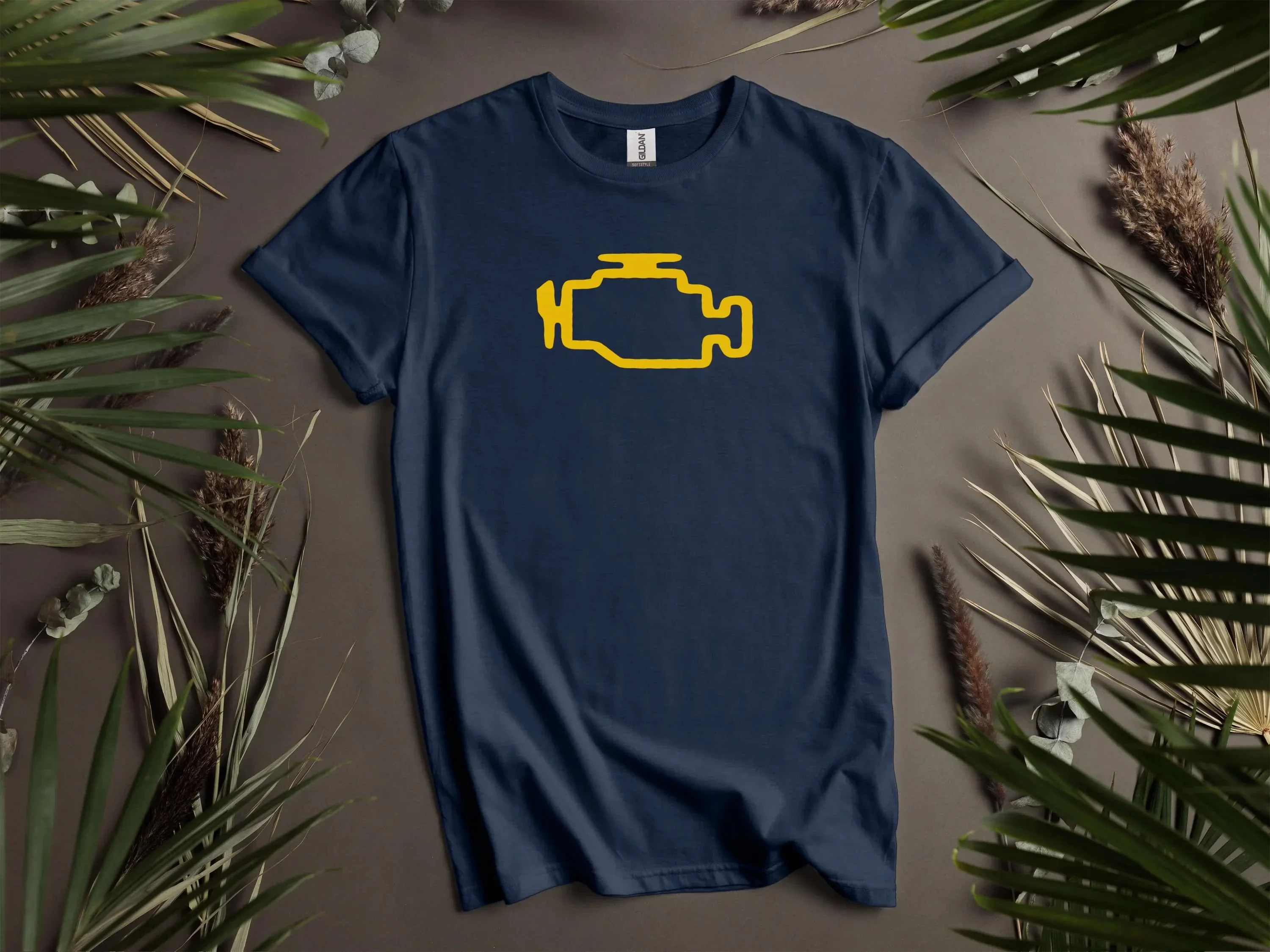 Check Engine Light t-shirt Graphic T Shirts Retro Streetwear High-quality Crew-neck Short-sleeved Men's T-shirt