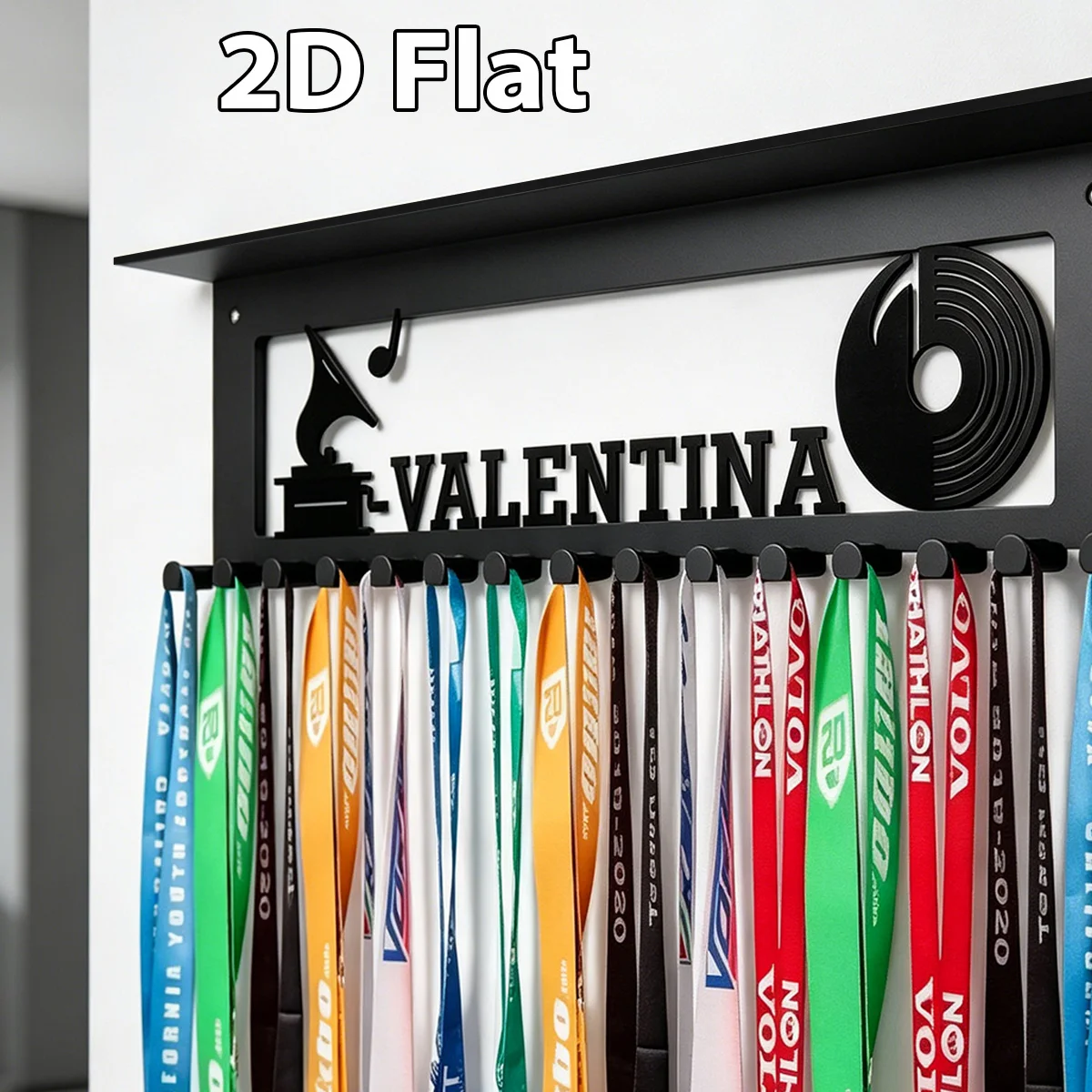 1Pc Custom gramophone Metal Medal Holder Rack,Hang Metal Wall Art,Home Decor Sports Award rack storage rack,Birthday Gift