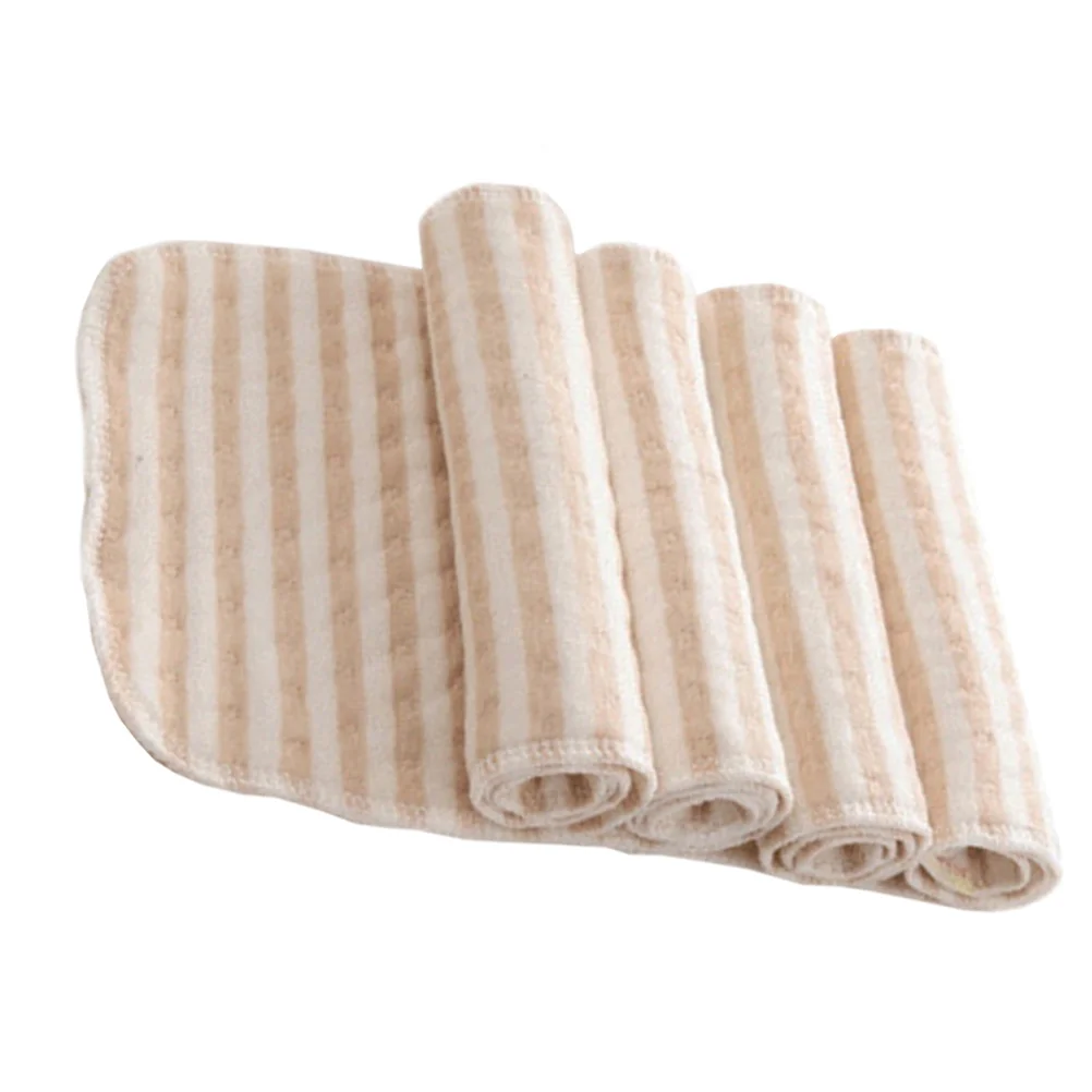 4 Pcs Baby Bath Diapers Toys Washable Booster Pad Wipes Brown Organic Colored Cotton Child