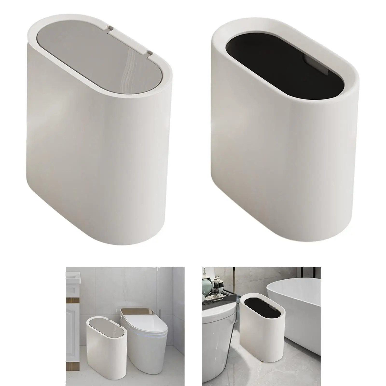 Slim Narrow Garbage Can Bathroom Trash Can Modern Waste Basket Kitchen