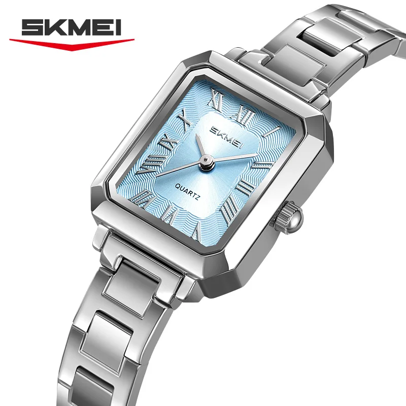SKMEI 2582 Exquisite Square Business Women's Quartz Watch Waterproof Date Fashion Steel Strip Light Luxury Watches Montre Femme