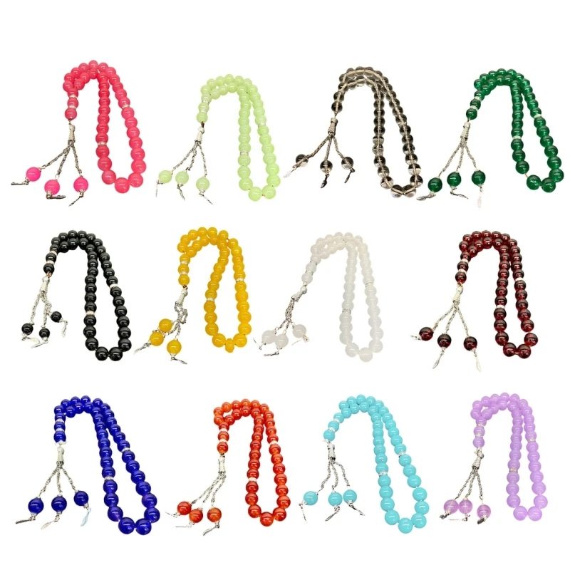 Crystal Prayer Beads Tassels Hand Bracelet Islamic 33 Beads Rosary Bracelet