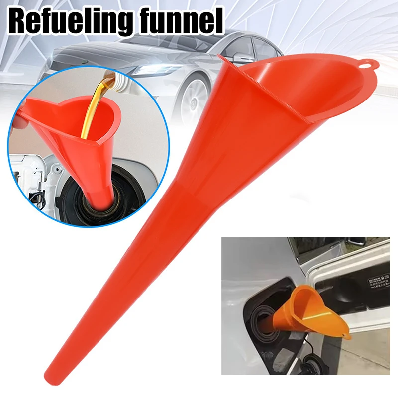 

Автомобильная воронка с длинным стержнем, инструменты для заправки бензинового масла, пластиковая воронка для масла с защитой от брызг, инструменты для заправки мотоцикла, автоаксессуары