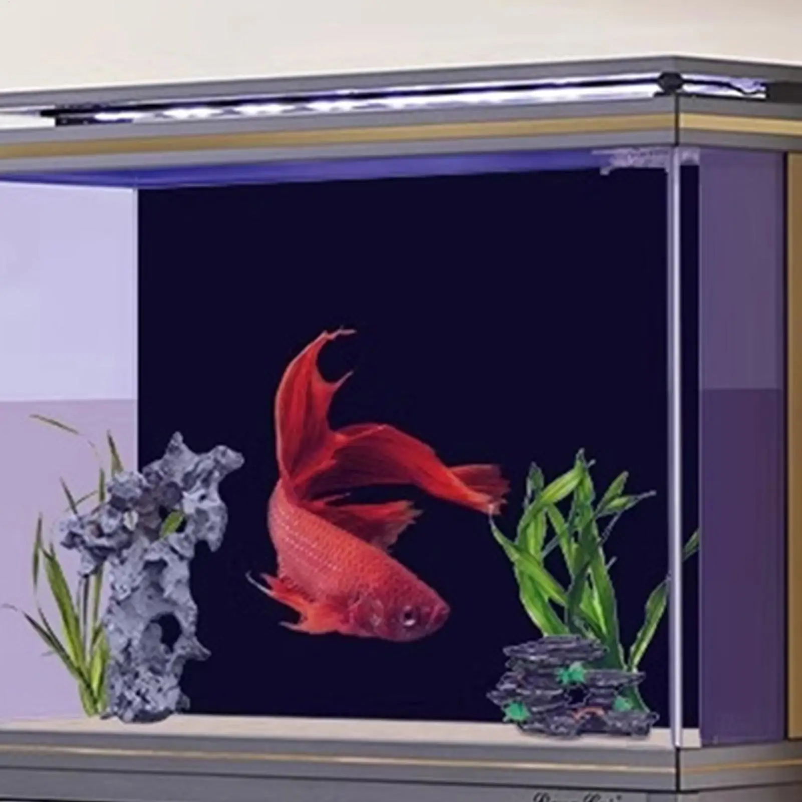 30/40cm Aquarium-Hintergrund-Aufkleber Schwarze Statische Haftfolie Selbstklebende Folie Tapete Aquarium-Hintergrund-Dekorationen – Detail 4