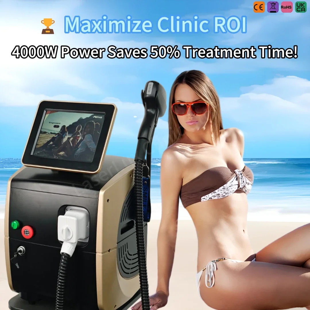 Professional 4-Wavelength Diode Laser Hair Removal 4000W High Power Ice Cooling For Salon And Home Use CE Approved Painless Hair