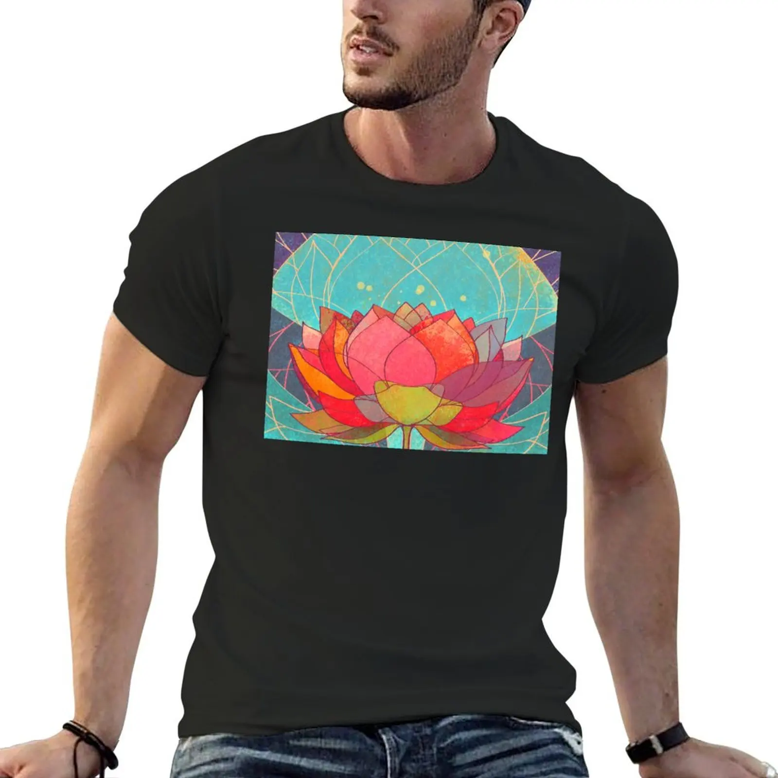 

space lotos T-Shirt funnys blue archive mens clothes
