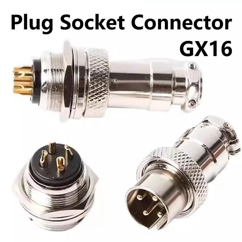 M16 GX16F  Aviation Connector 2 3 4 5 6 7Pin 8Pin Plug Copper Gold plated  Aviation Male Plug Female Socket Reverse Mounted Jack