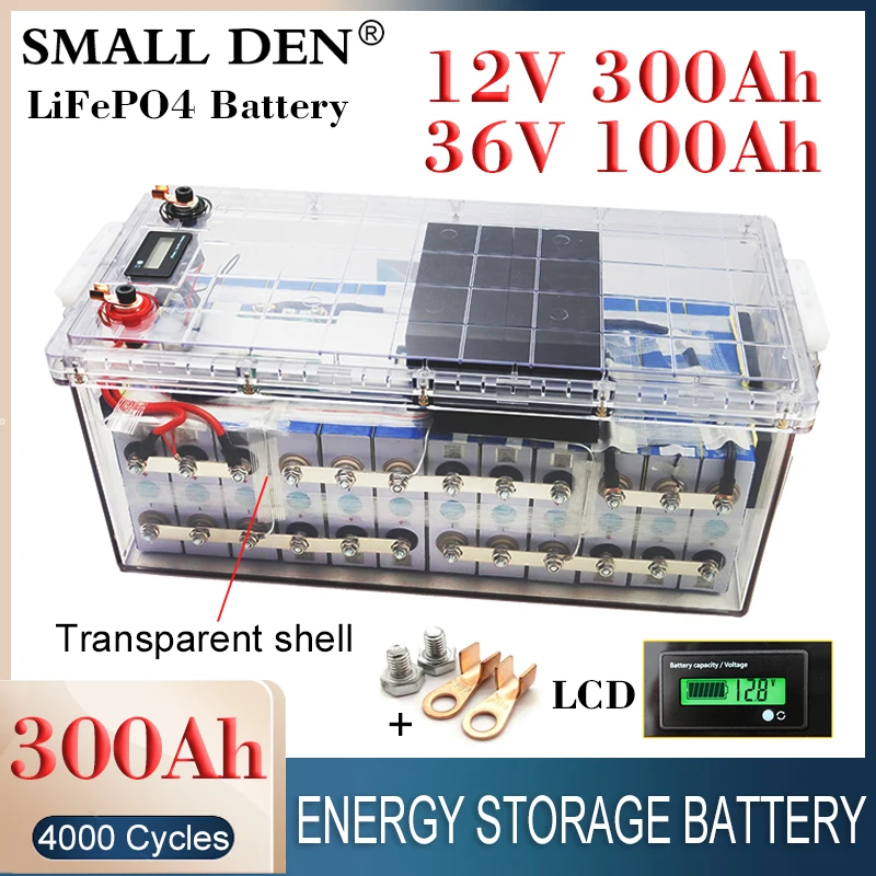 12V 300Ah 36V 100Ah LiFePO4 Battery Pack 2000W/4000W High power For E-boat car motor Off road UPS Inverter Solar storage Camping