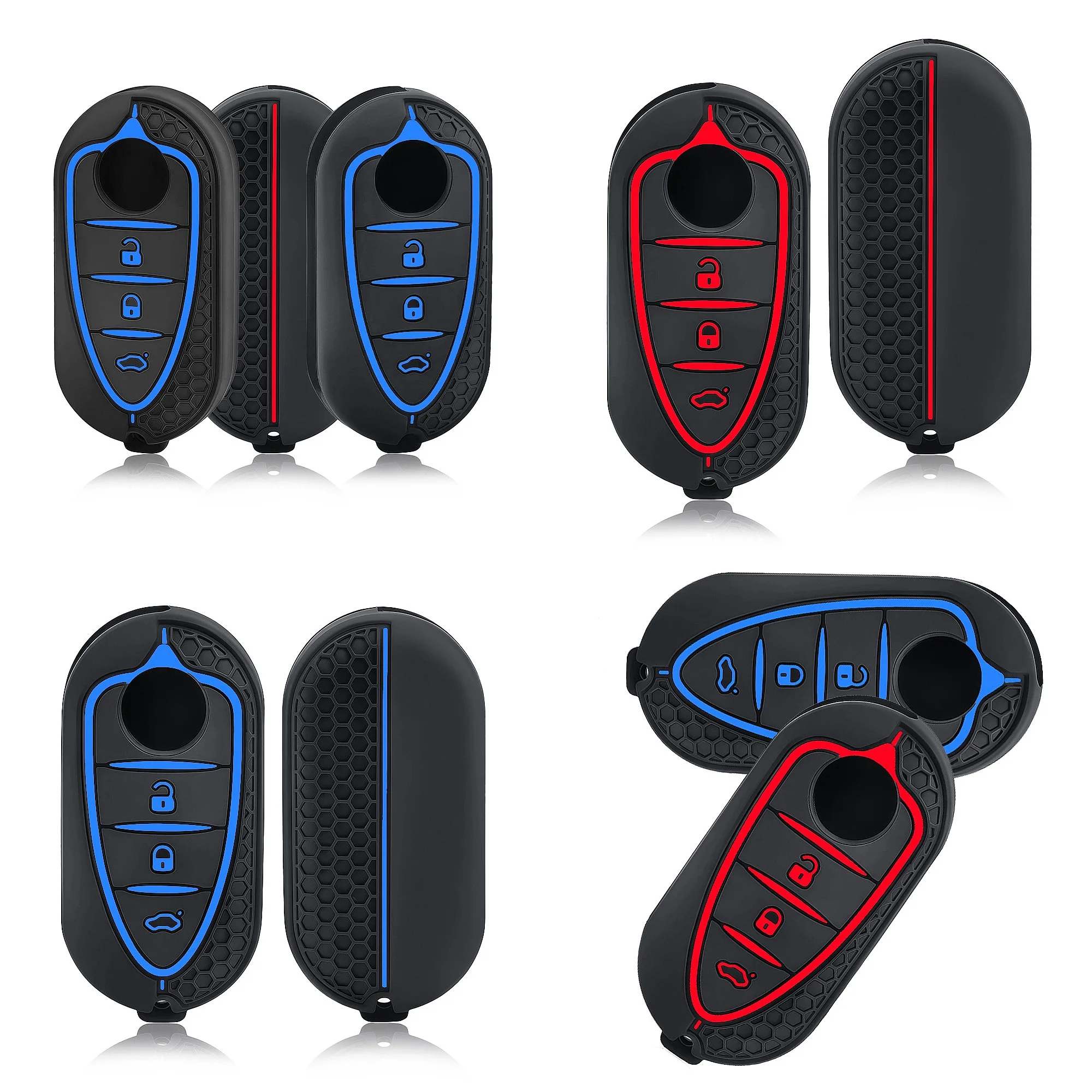 Silicone Key Cover Holder For Alfa Romeo Giulietta 4C Mito 159 GTA Car Remote Key Fob Cover Sport Racing Style