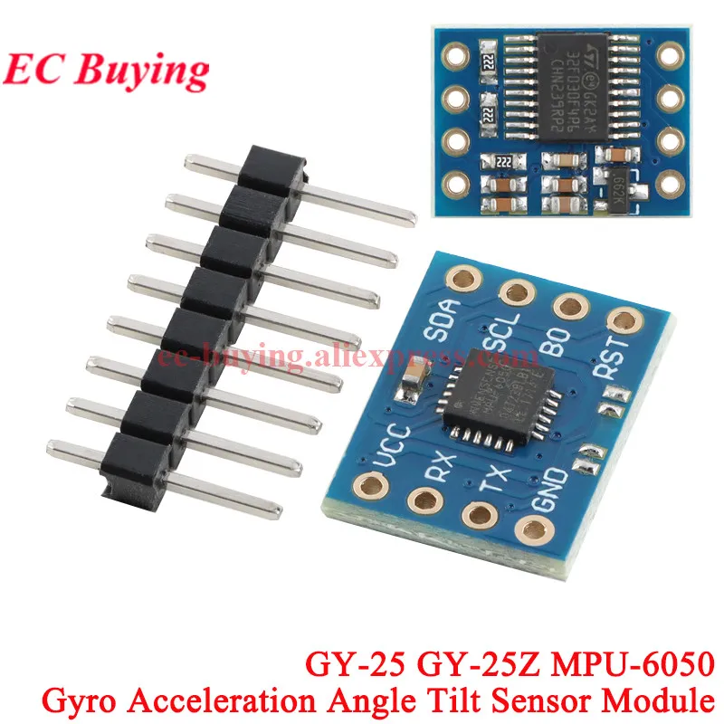 GY-25 GY-25Z MPU-6050 Tilt Angle Gyro Acceleration Sensor Module Serial Port Communication IIC I2C Output Angle Data MPU6050