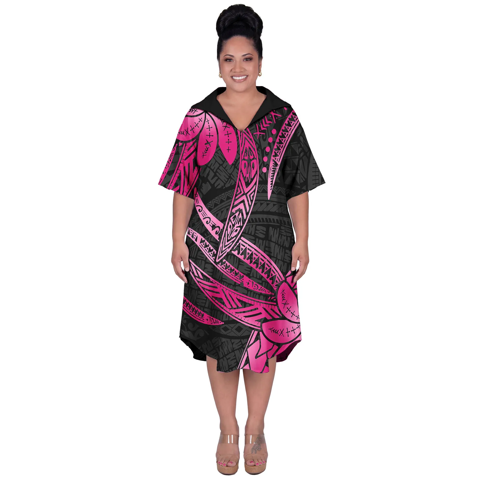 Summer Trendy New Shirts Long Dress Samoan Polynesia Casual Holiday Women Wear Island Monstera Leaf Hawaiian Dress for Ladies