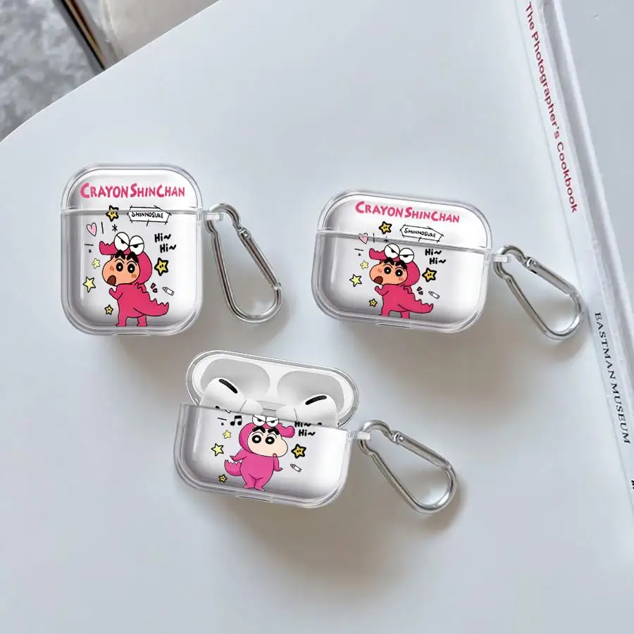 Case For Airpods Pro Pro2 2 Pro3 1 4 3 Clear Earphone Cases Cover Cute Crayon Shin Chan