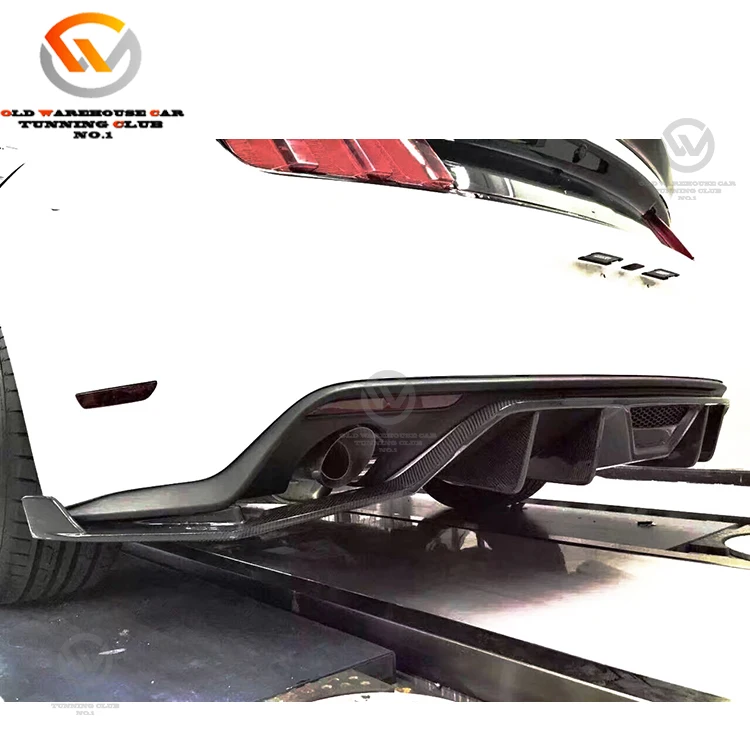 

Real Carbon Fiber Rear Bumper Lip Diffuser For Mustang 2015 KT Style
