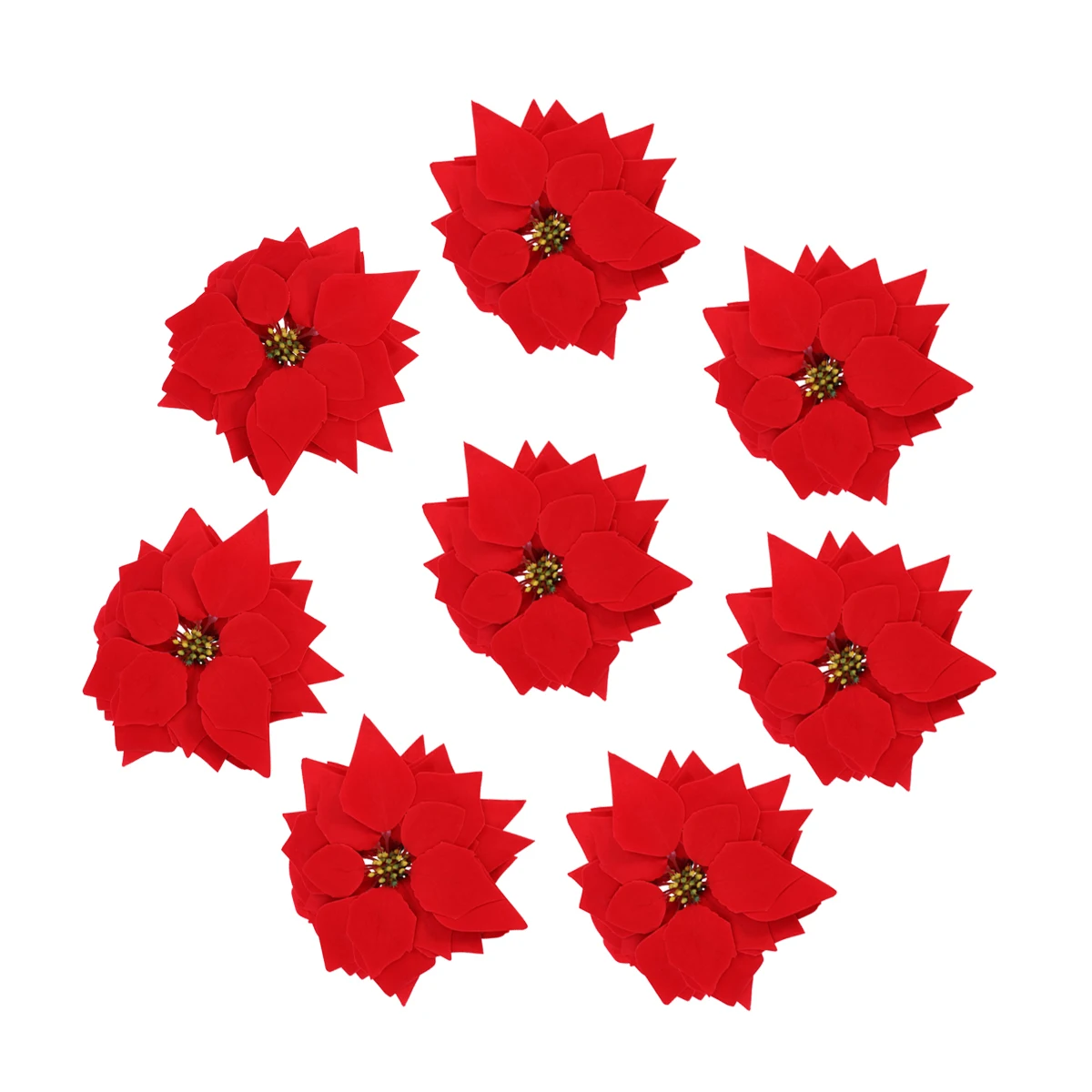 

50 pcs Artificial Flowers Red Poinsettias Silk Bushes for Christmas Decor Tree Wreath Arrangements Holiday Florals