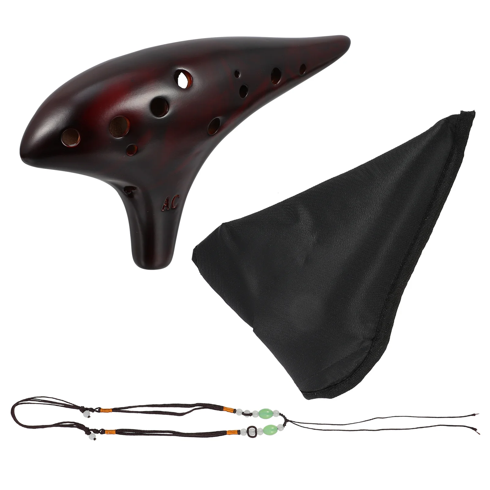

1Set 12 Holes Alto C Ceramic Ocarina Music Instrument for Beginners Professionals Portable Gift 12 Holes Ocarina