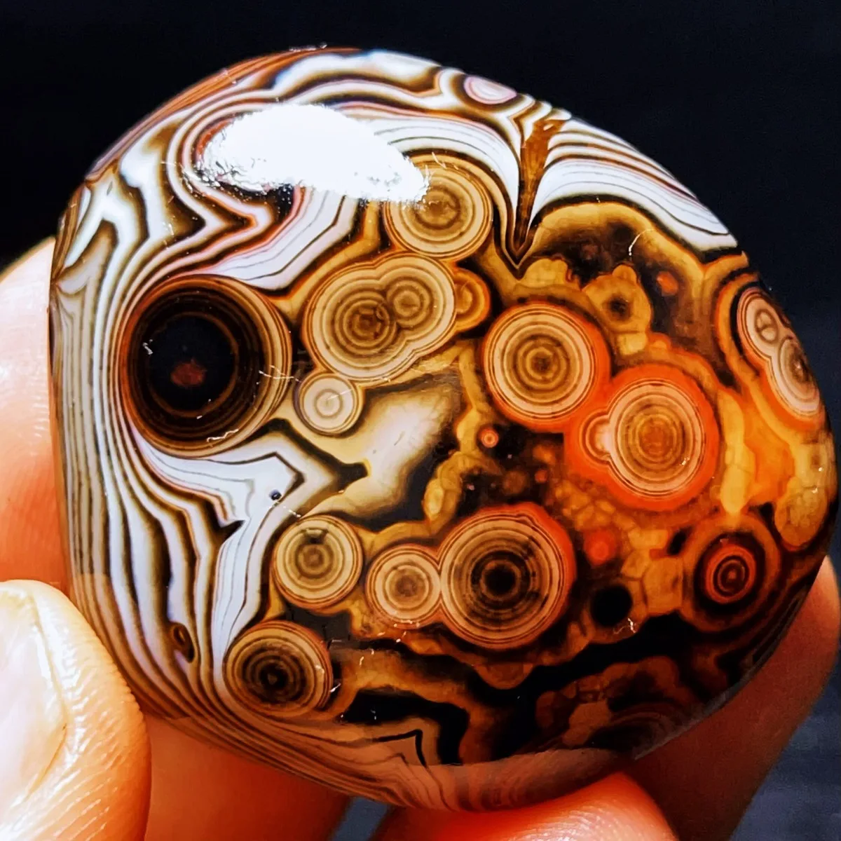 Large Loose Gemstone Banded Agate Palm Stone, Polished Tumbled, Genuine Stone, Collector Gift, Natural Stone, Crystal Collection