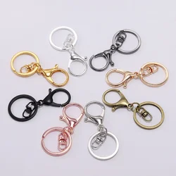 5pcs Keychain Ring 30 mm Key Ring Long 70 mm Plated Lobster Clasp Key Hook Chain Keychain Split Key Ring Jewelry Making Supplies