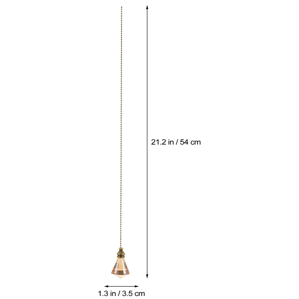 

2Pcs Crystal Pendant Light Pull Chain Decorative Connector Extension Lamp Accessories Shiny Beads No Burrs Easy Install Clean