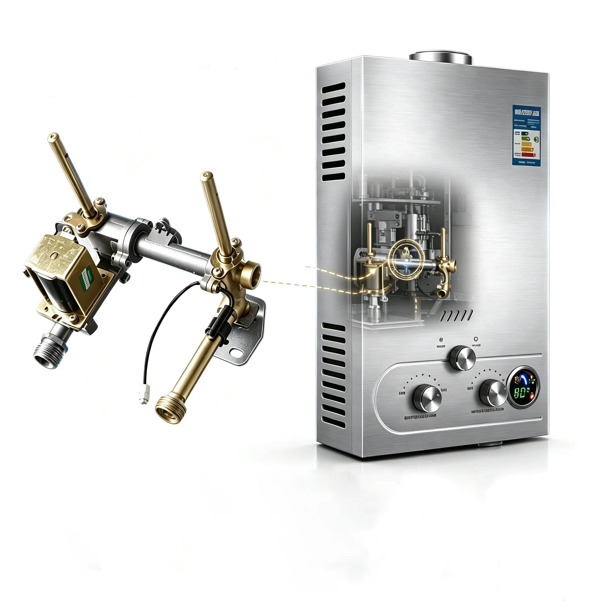SIHAO 6L-18L Scaldabagno Portatile a Propano, Sistema Istantaneo di Acqua Calda Senza Serbatoio a Parete con Display Digitale per Casa, Camper e Uso Esterno