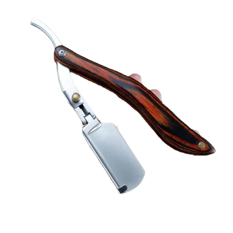 Senior Wood Handle Blade Shaving Razors Professional Barber Shaver Eyebrow  Men's Replaceable   Hair Knife Gift