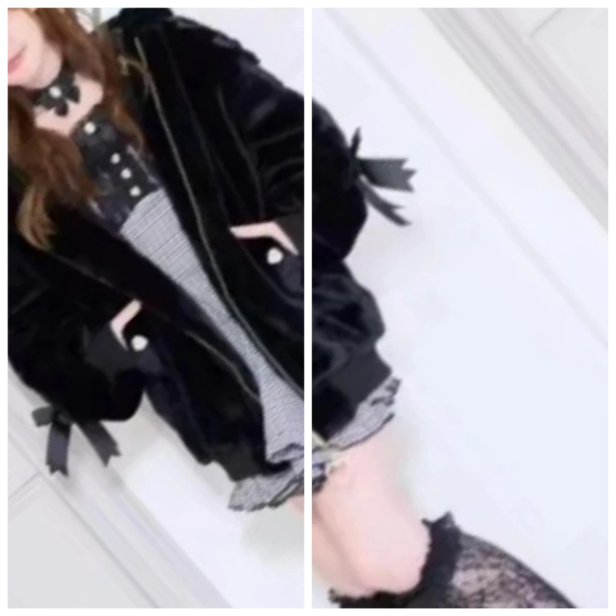 

Solid Color Bowknot Rabbit Ear Hooded Jacket New Lace-up Mass-Production Winter Clothes Versatile Plush Zipper Thick Coat