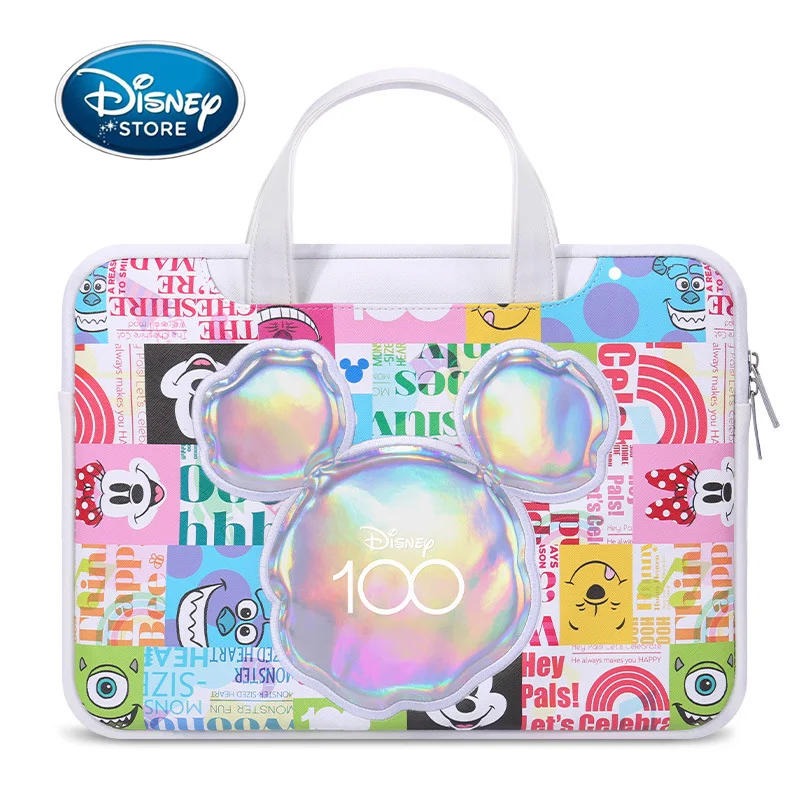 Disney 100th Anniversary Notebook Laptop Case Cartoon Women Handbag Suitable For Apple Huawei Laptops 13/14/15 Inch Waterproof