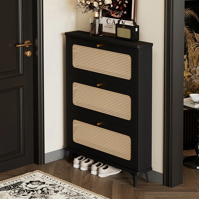 Ultra-thin home shoe cabinet doorway entrance large capacity storage shoe cabinet chic space saving scarpiere small furniture