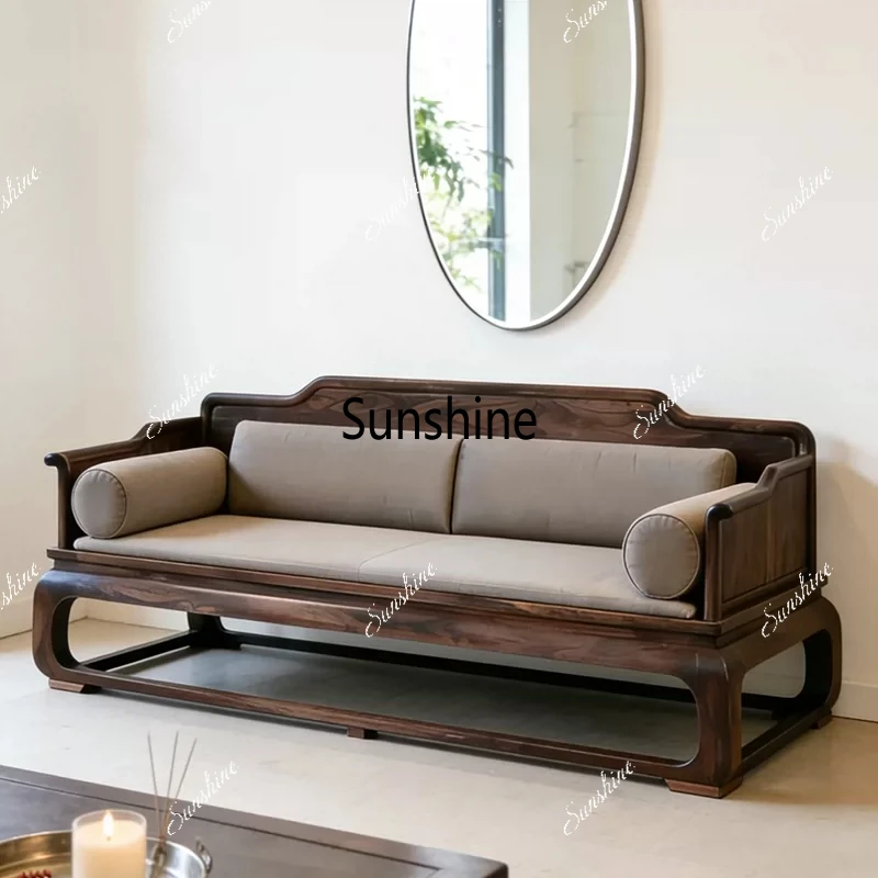 

New Chinese-style solid wood sofa combination couch tea room reception high-end villa