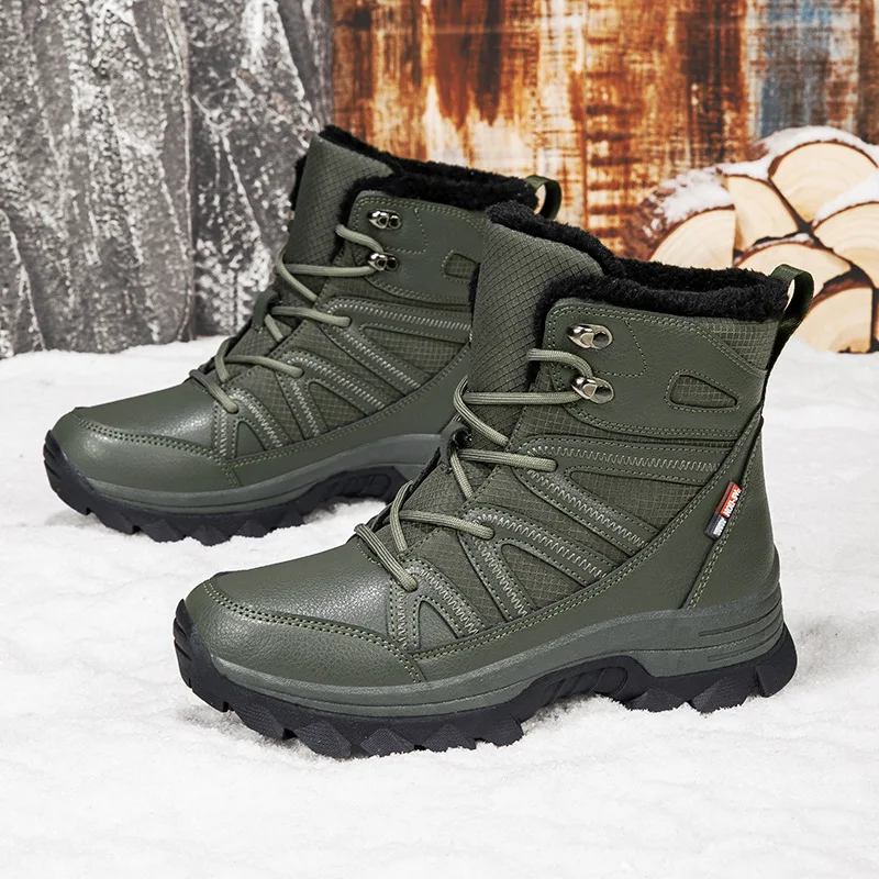 XG 2025 Winter Snow Boots for Men Plush Lining Outdoor Sport Shoes Women Waterproof Anti-Slip Trekking Hiking Shoes size 36-45