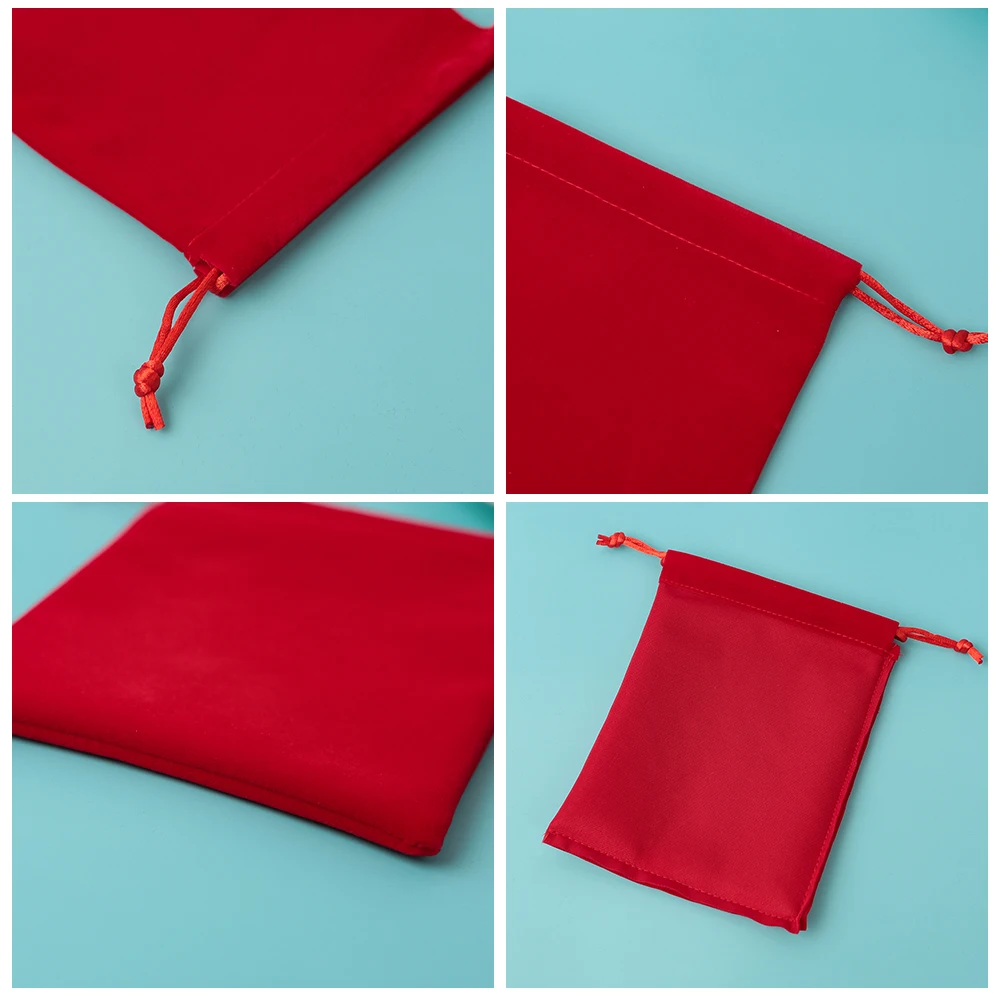 5 Stück Samts chmuck kleine Beutel für Valentinstag Hochzeits feier Geschenk Display Packt asche Ohrringe Ringe Organizer Tasche – Detail 4