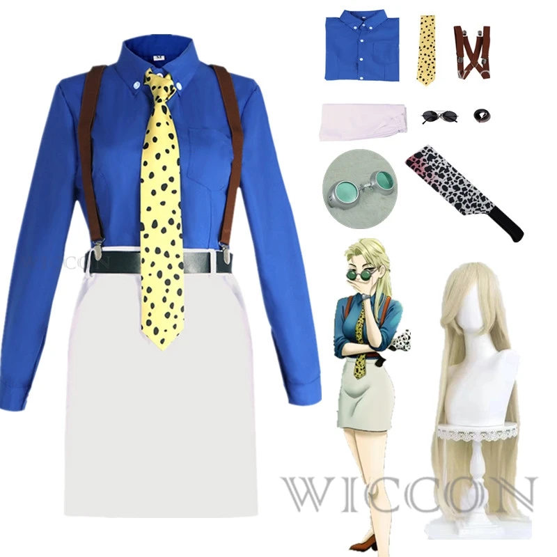 Costume de Cosplay de Dessin Animé Nanami Kento pour Homme et Femme, Uniforme de ixd'Halloween et de Noël, avec Lunettes et Ceinture Trempées, Perruque Courte