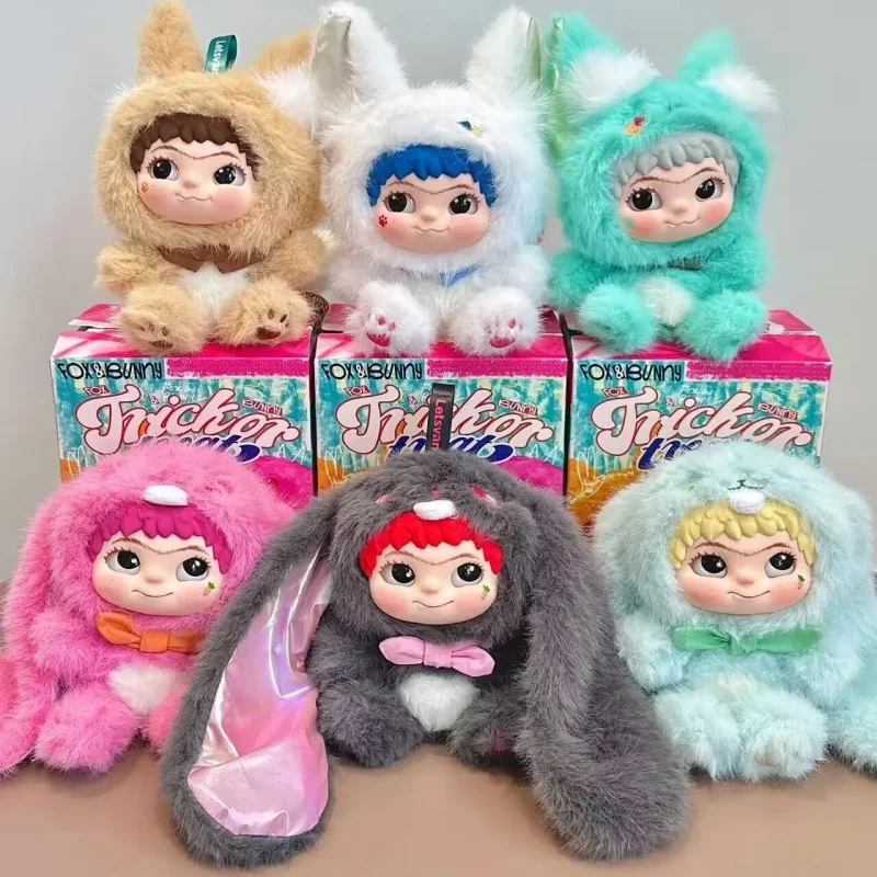 

Hot Wakuku Fox & Bunny Trickor Treat Blind Box Cute Wakuku Action Figure Mystery Fox Bunny Doll Keychain Girl Birthday Gifts