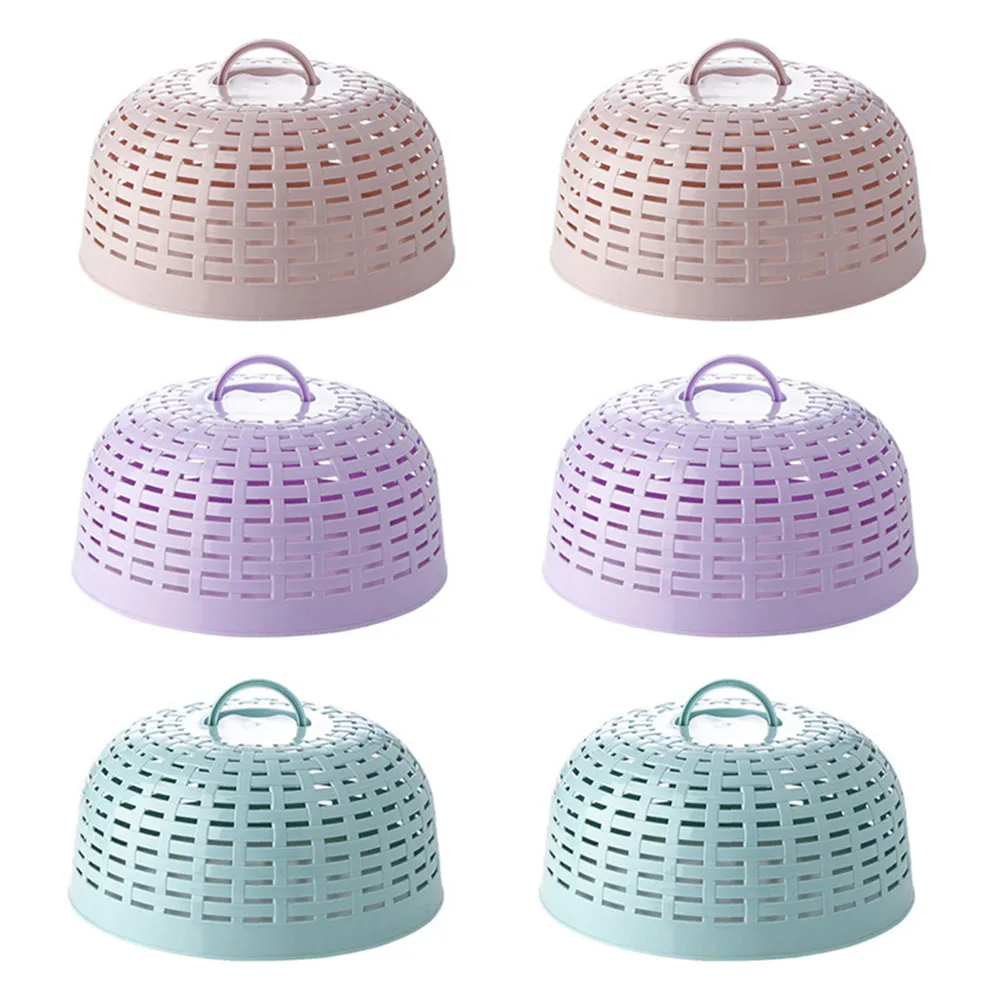 6Pcs Reusable Plastic Food Cover Tent with Hollow Design for Outdoor Dining Picnic Camping Bbq Insect Prevention Food Umbrella