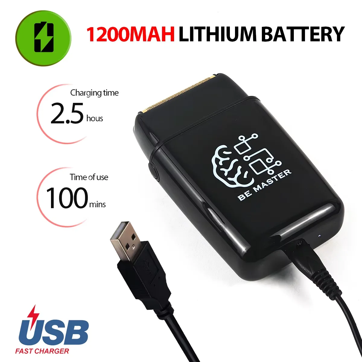 ماكينة قص الشعر الاحترافية BRD107 609 FA1R 8000 دورة في الدقيقة ماكينة تشذيب الشعر 0 درجة الأسنان مع قاعدة 7000 دورة في الدقيقة ماكينة حلاقة Brdclip ماكينة حلاقة بمنفذ USB #4