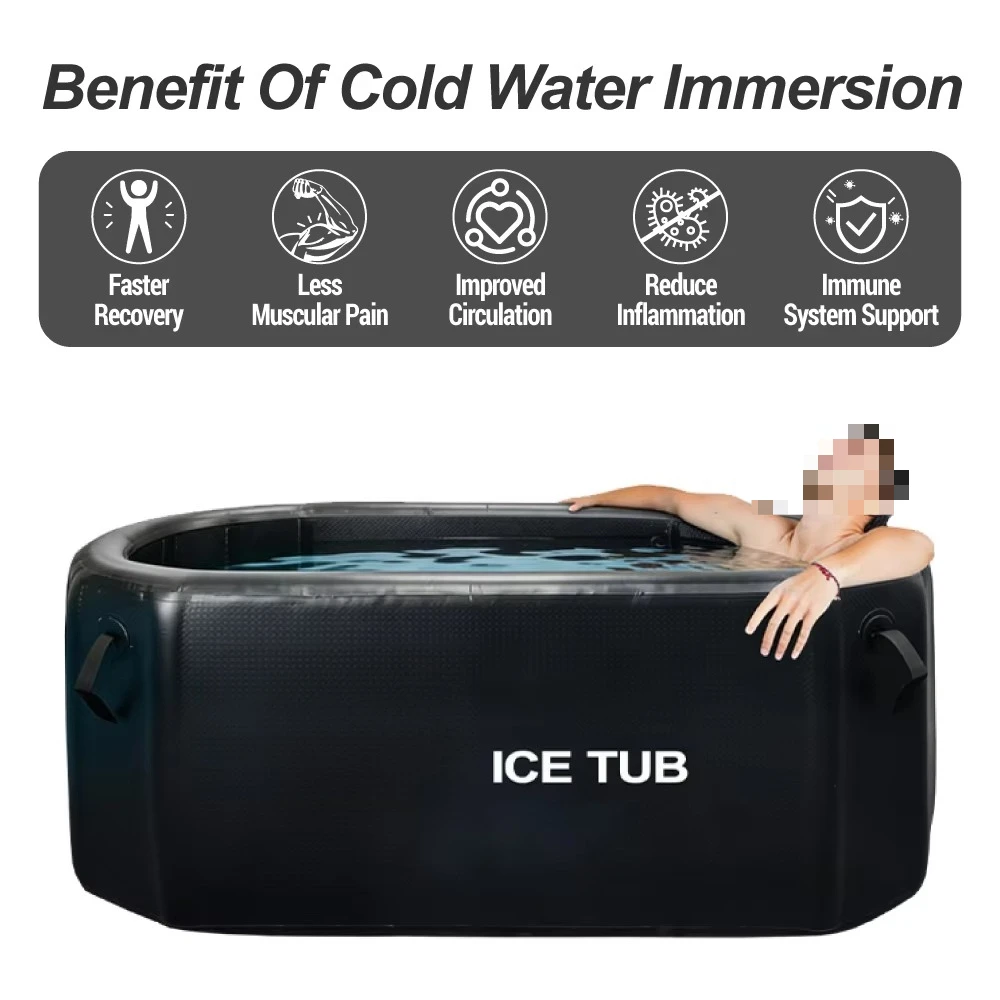 Portable inflatable foldable cold bathtub for post-exercise ice baths, with a 2-year warranty