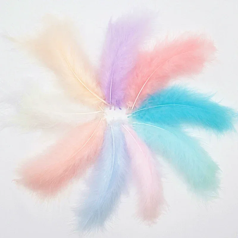 Natural Turkey Feathers 8-14CM Soft Marabou Feather for Needlework DIY Crafts Wedding Jewelry Decoration Feathers