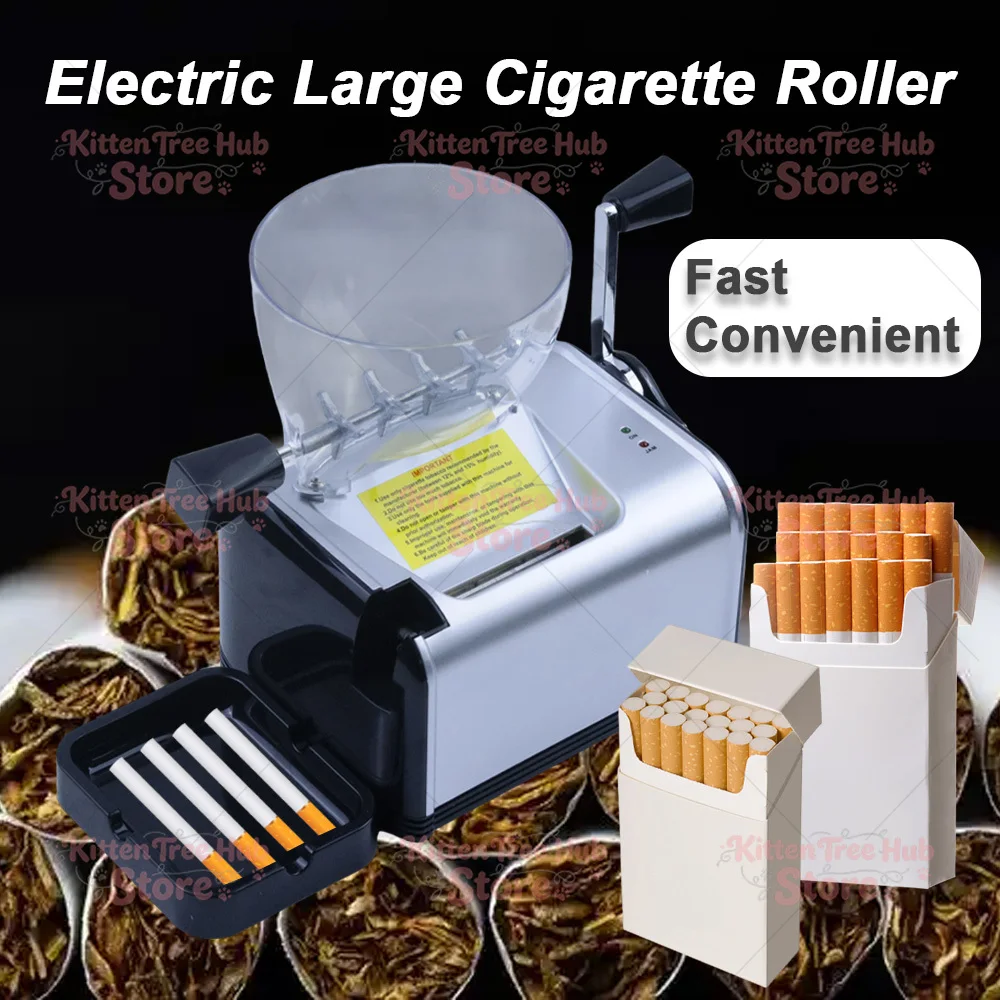 Electric Cigarette Rolling Machine Automatic 8mm Stainless Steel Tobacco Injector 110V 220V with Case for DIY Smoking Accessorie