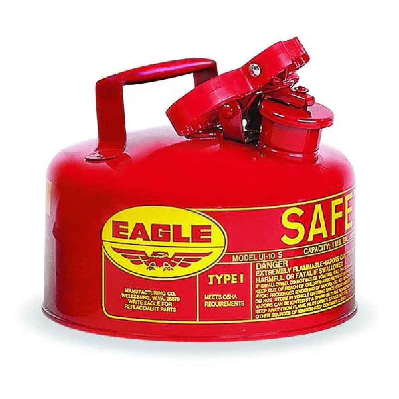 

Safety Can, Galvanized steel, 1 gal, Red, 9 in Dia., Flammables