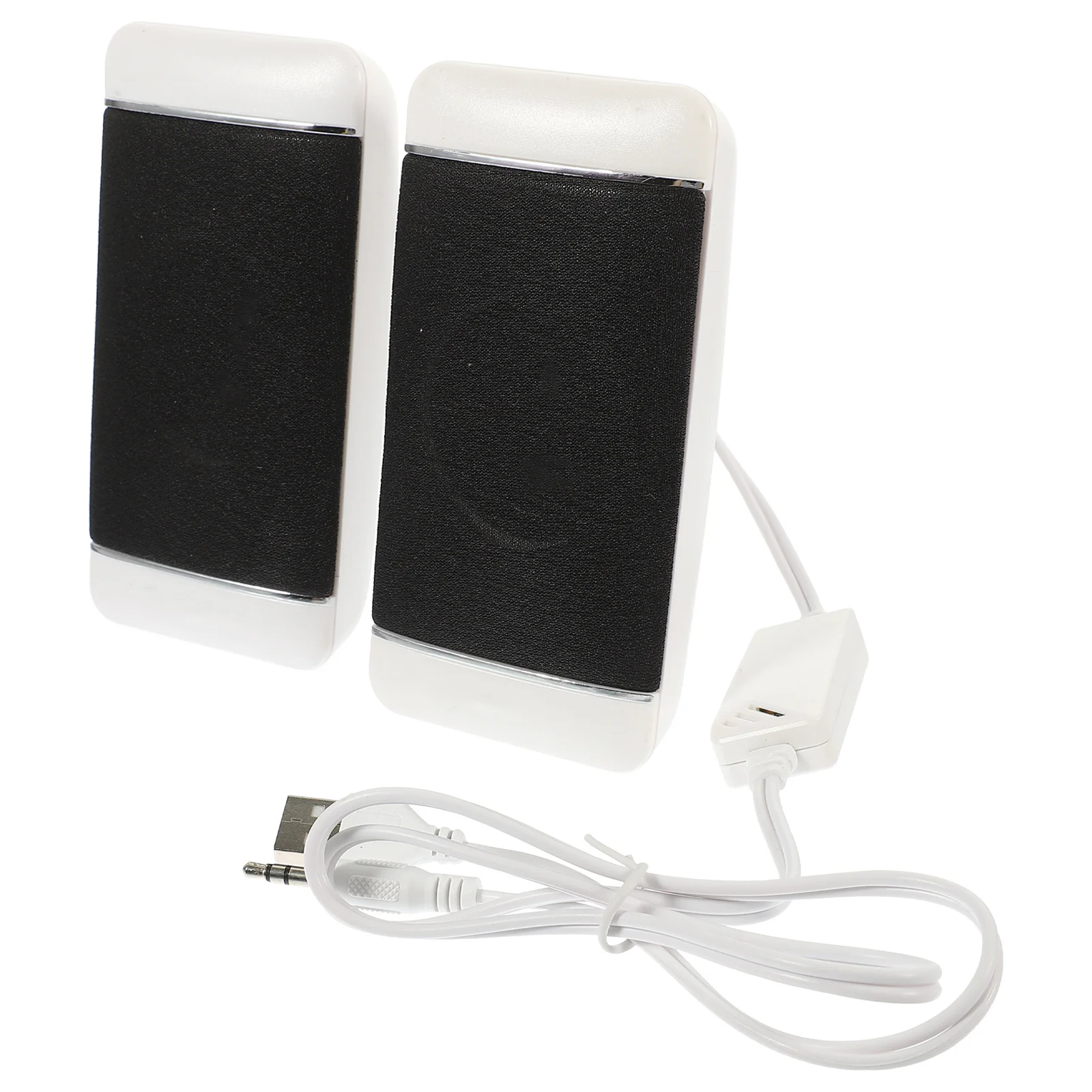 

2pcs Portable Soundbar Usb Powered Computer Speaker Stereo Bass For Laptop Pc Desktop Multimedia Audio System White