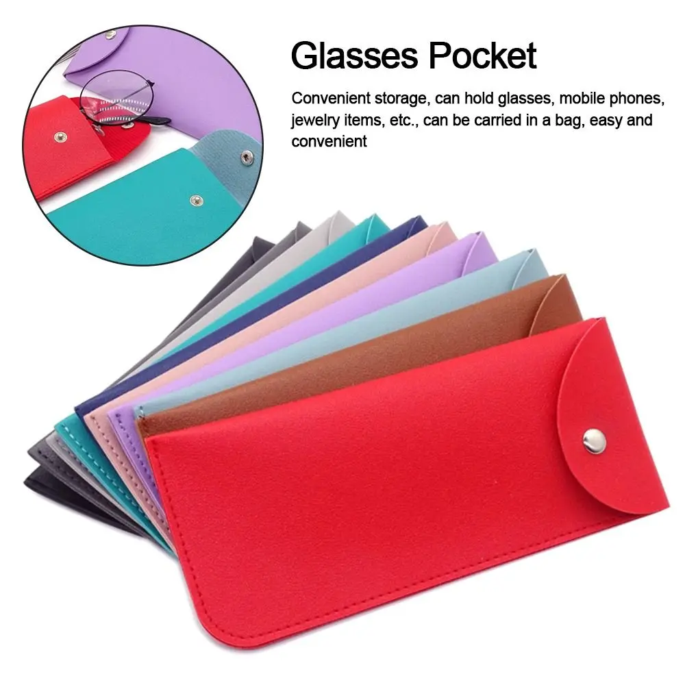 Eyewear Accessories Simple Sunglasses Bag Soft PU Leather Reading Case Bag Sun Glasses Pouch Unisex