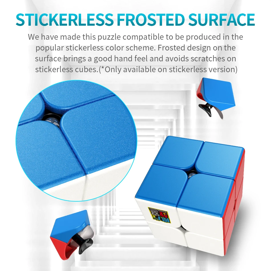 Moyu meilong2 2x2x2 cubo mágico meilong cubo de velocidade sem adesivos quebra-cabeça presente das crianças adulto educacional profissional brinquedos fidget